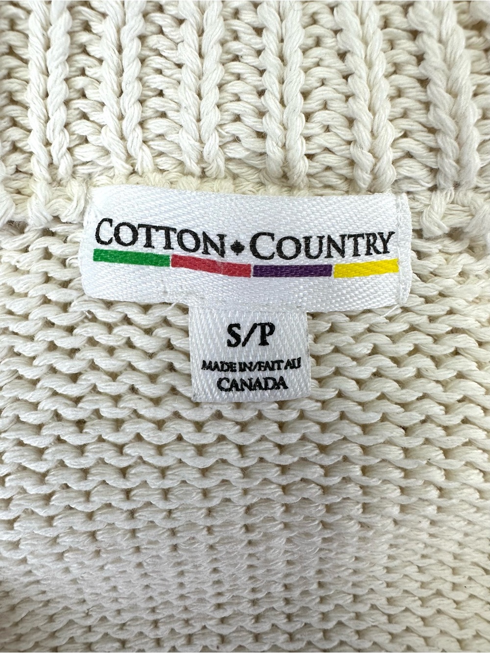 Cotton Country Parkhurst Cabin Cardigan Shawl Collar Cotton Knit Small Cabincore - Picture 2 of 11